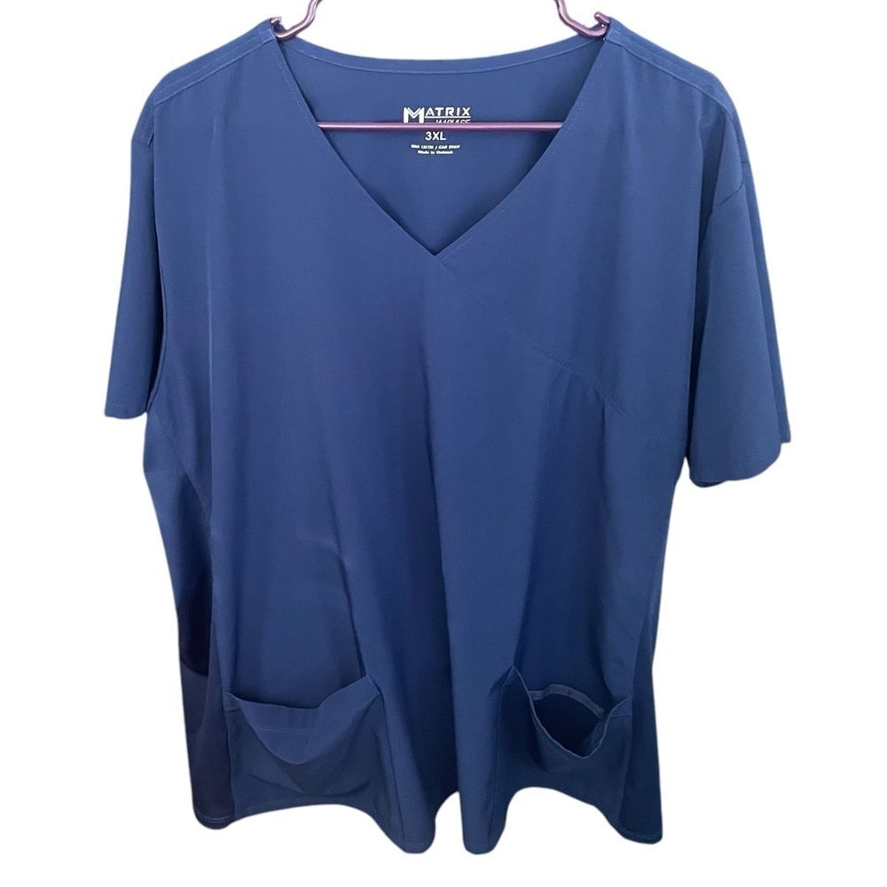 Matrix Impulse Navy Blue Plus Size Unisex Scrub Top 3X Nursing Medical Hospital